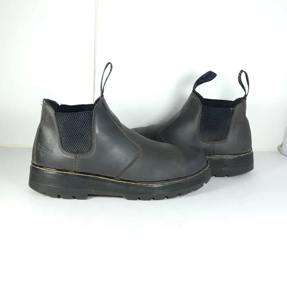 Dr. Martens Men's Hardie US 10 Black Leather Pull On Chelsea Work Boots